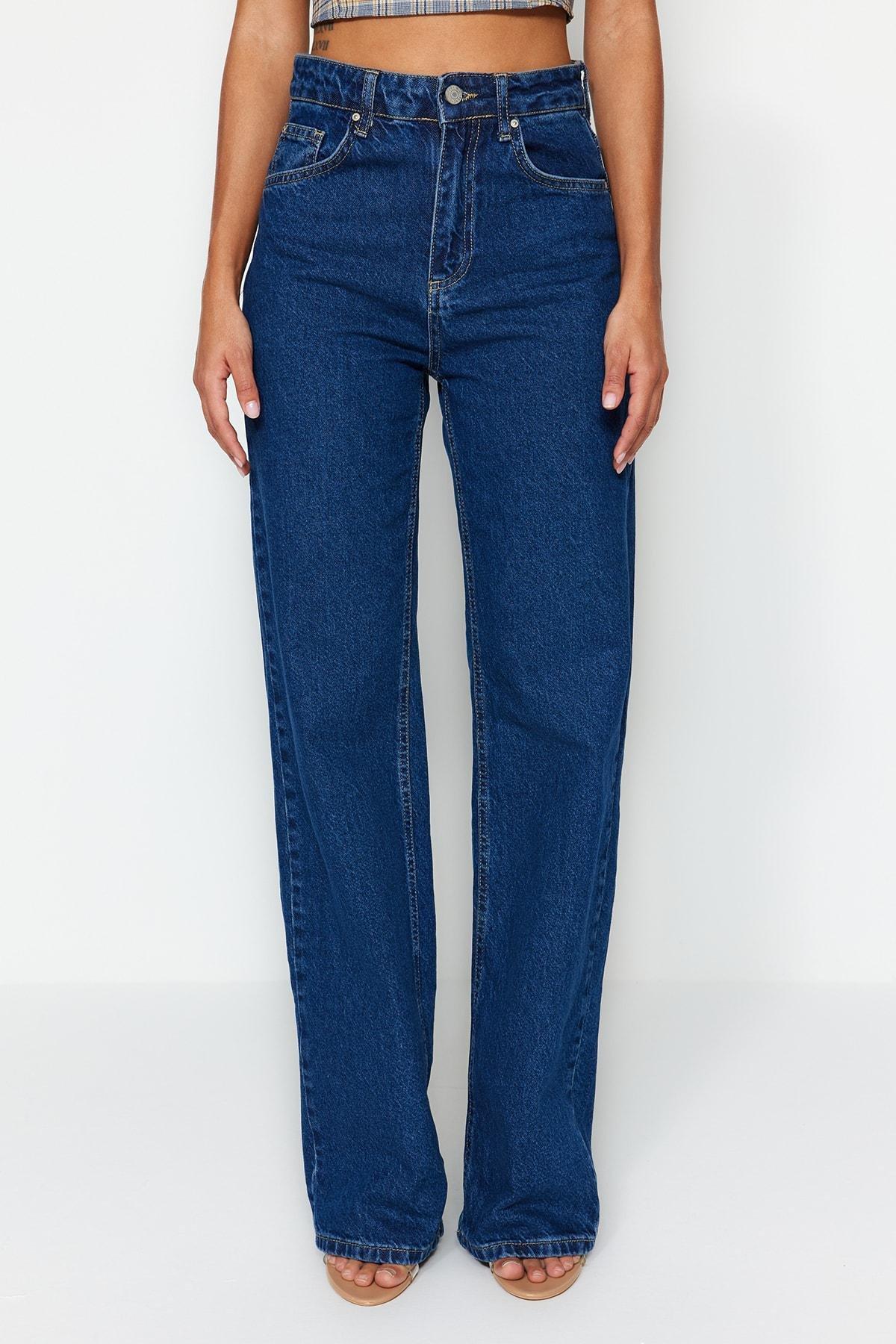 Blue Wide Leg Jeans, , large image number 4