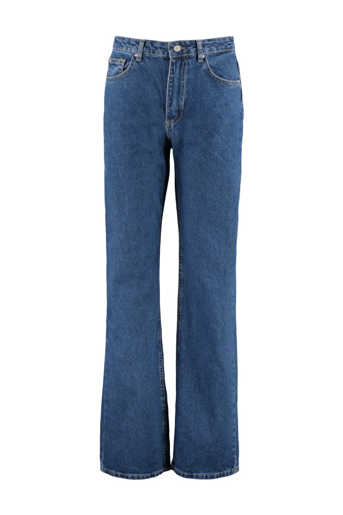 Blue Wide Leg Jeans, , large image number 6