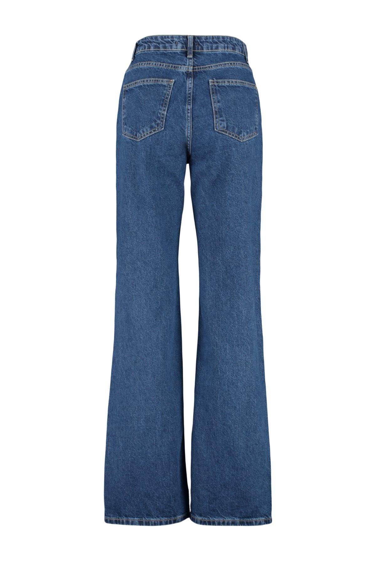 Blue Wide Leg Jeans, , large image number 7