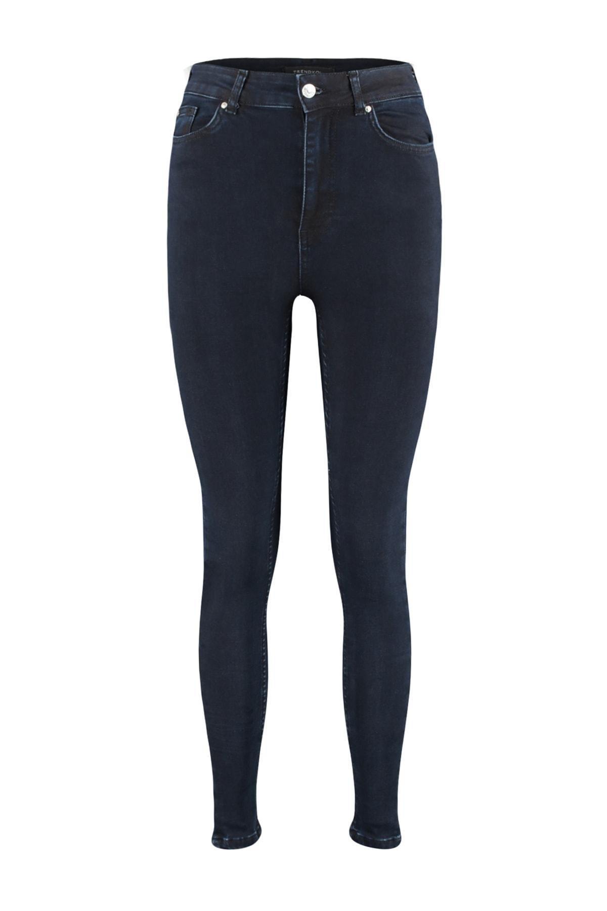 Navy High Waist Skinny Jeans, , large image number 5