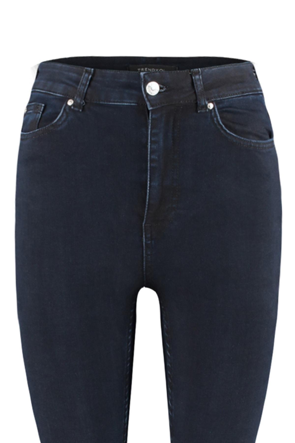 Navy High Waist Skinny Jeans, , large image number 6