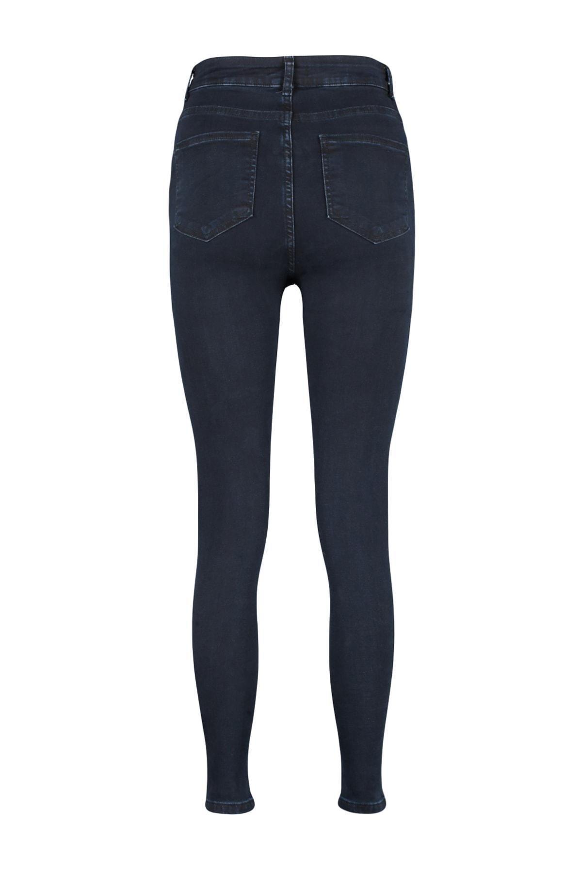 Navy High Waist Skinny Jeans, , large image number 7