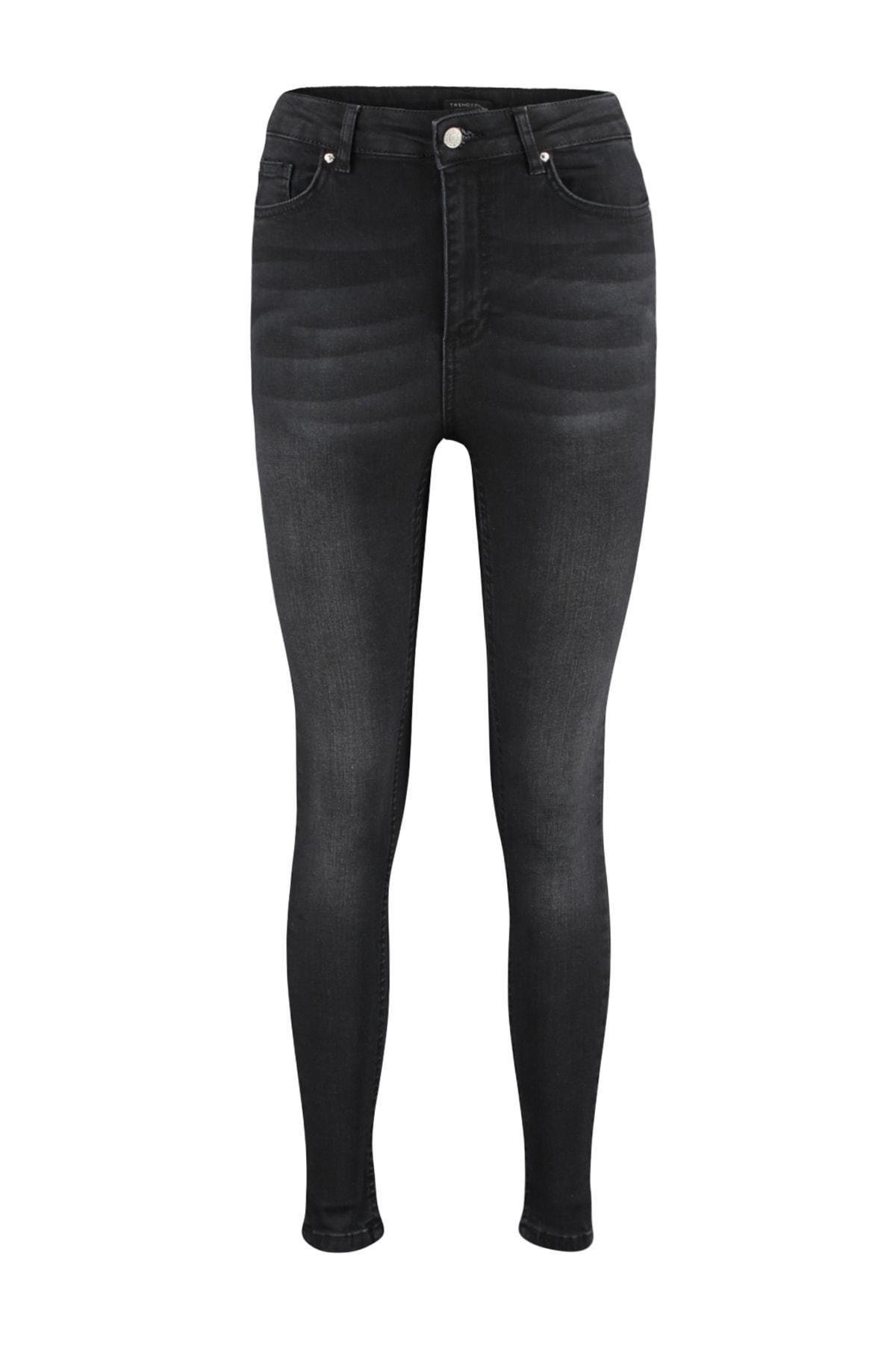 Black High Waist Skinny Jeans, , large image number 5