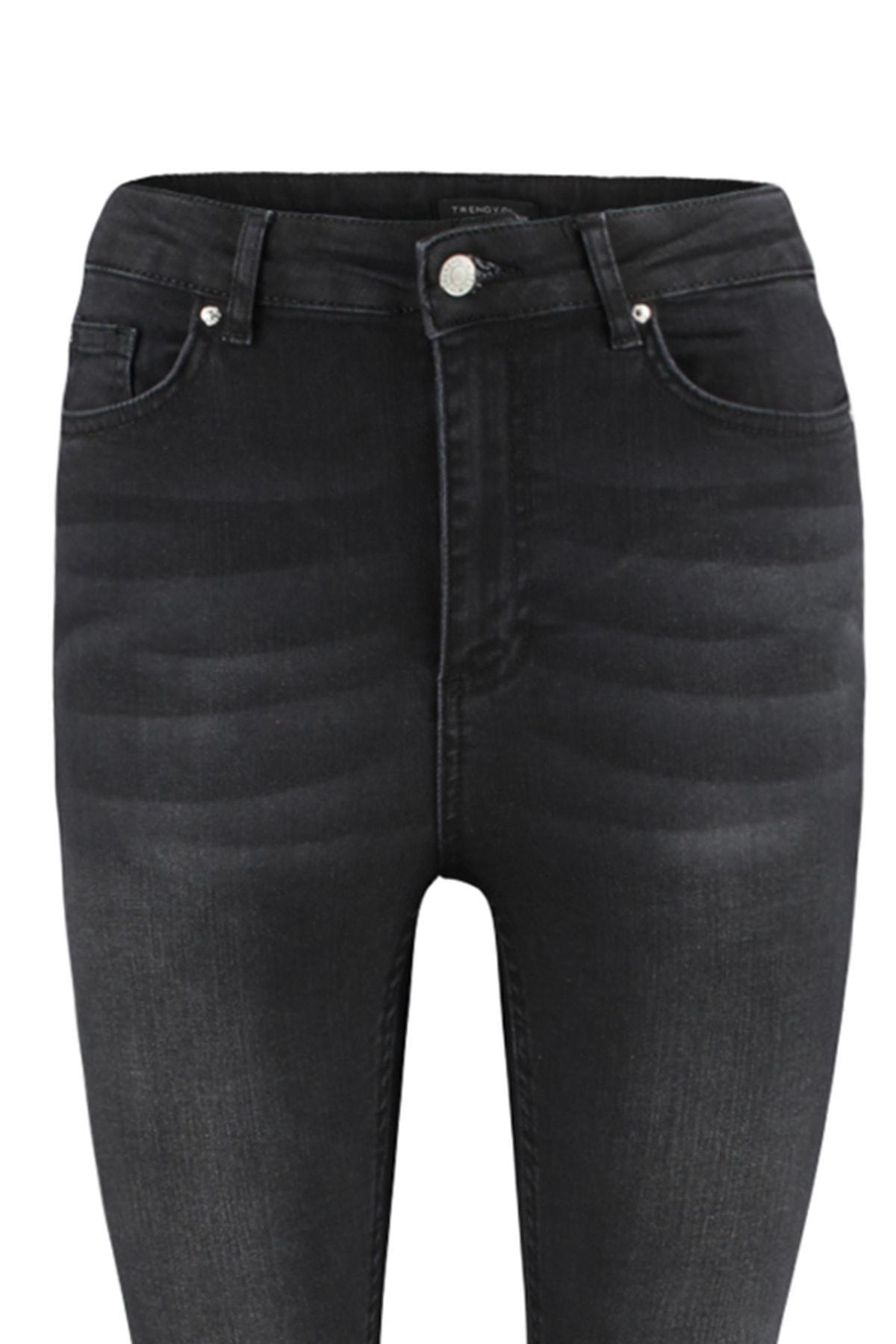 Black High Waist Skinny Jeans, , large image number 6