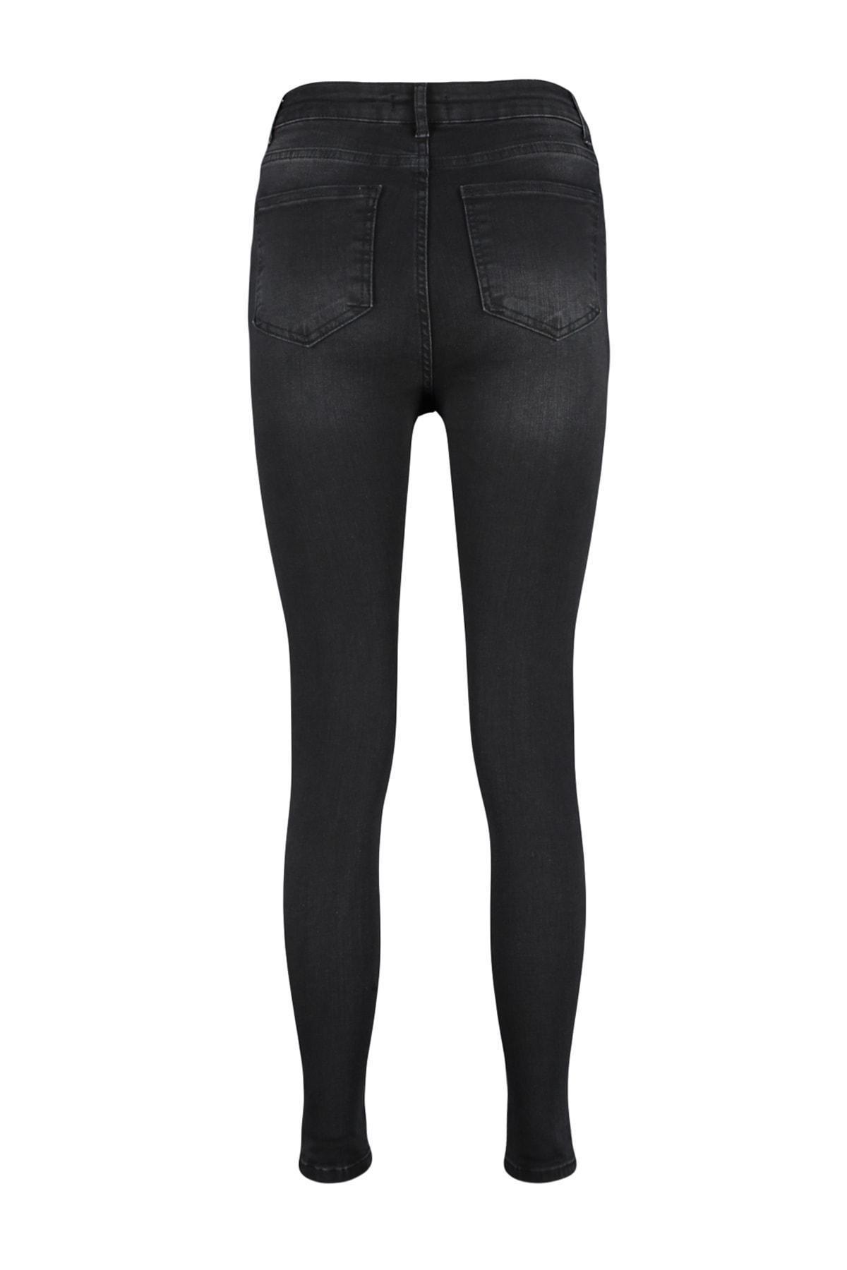 Black High Waist Skinny Jeans, , large image number 7