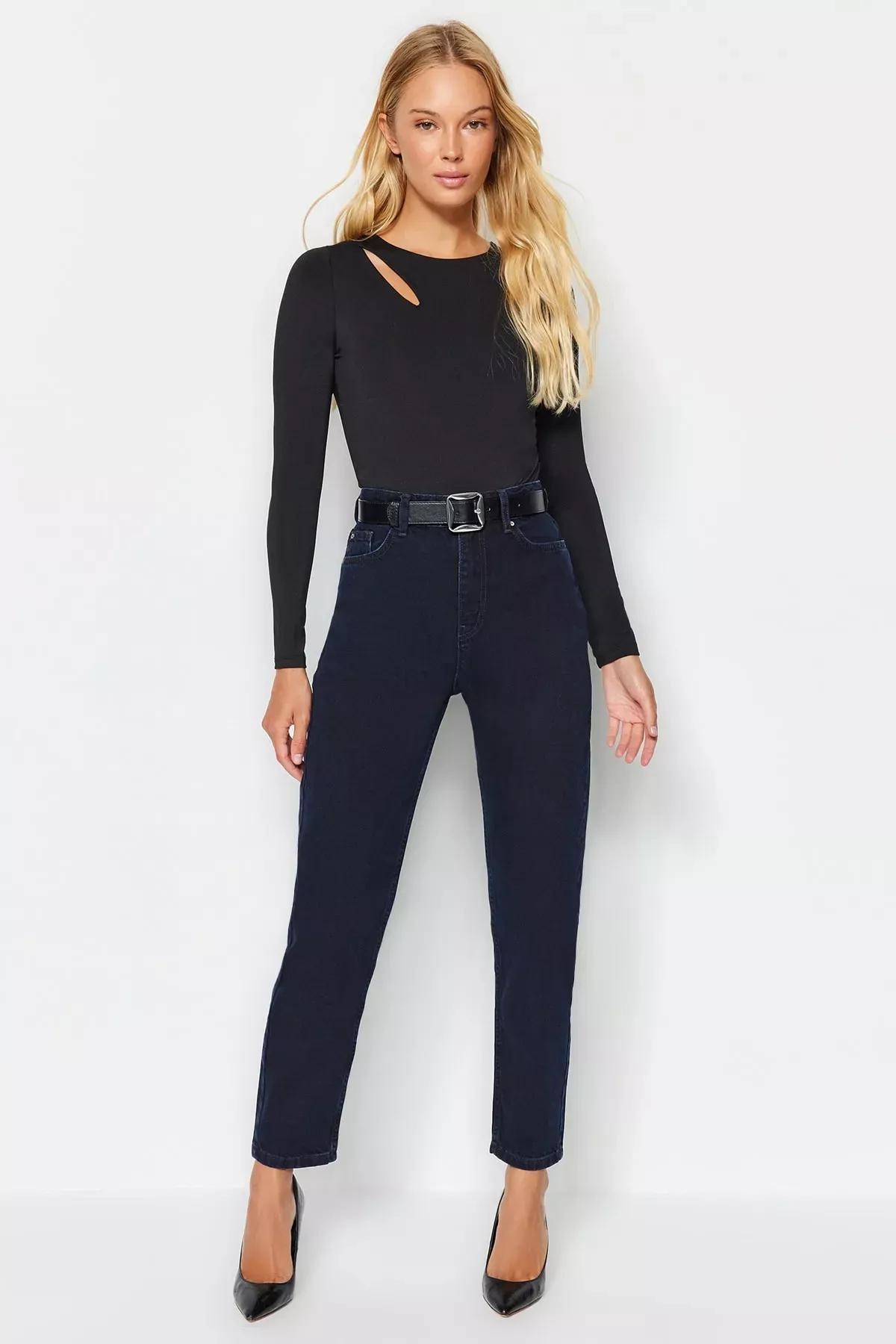 Navy Mom Jeans, , large image number 2