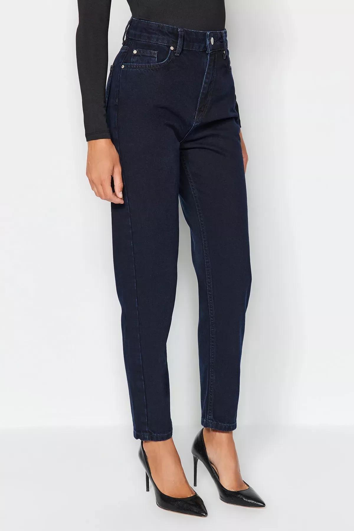 Navy Mom Jeans, , large image number 4