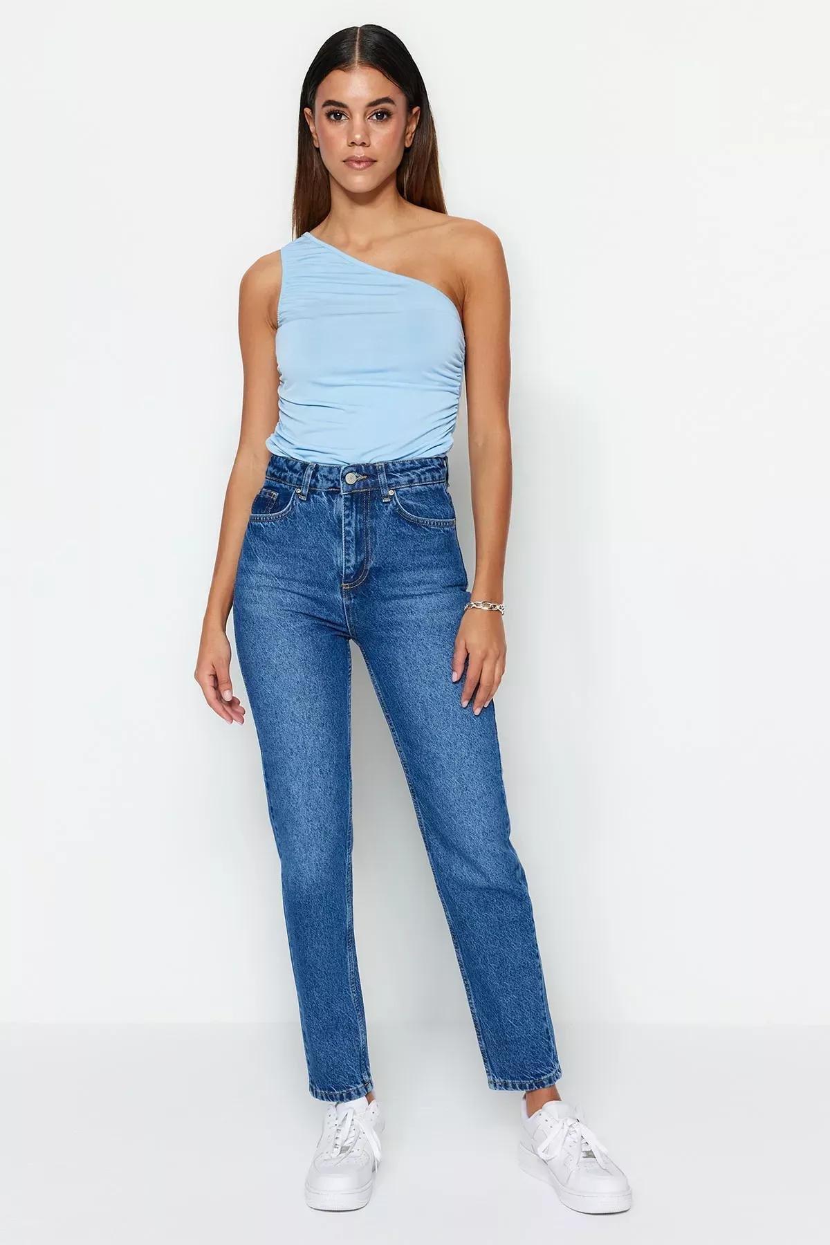 Blue Mom Jeans, , large image number 1