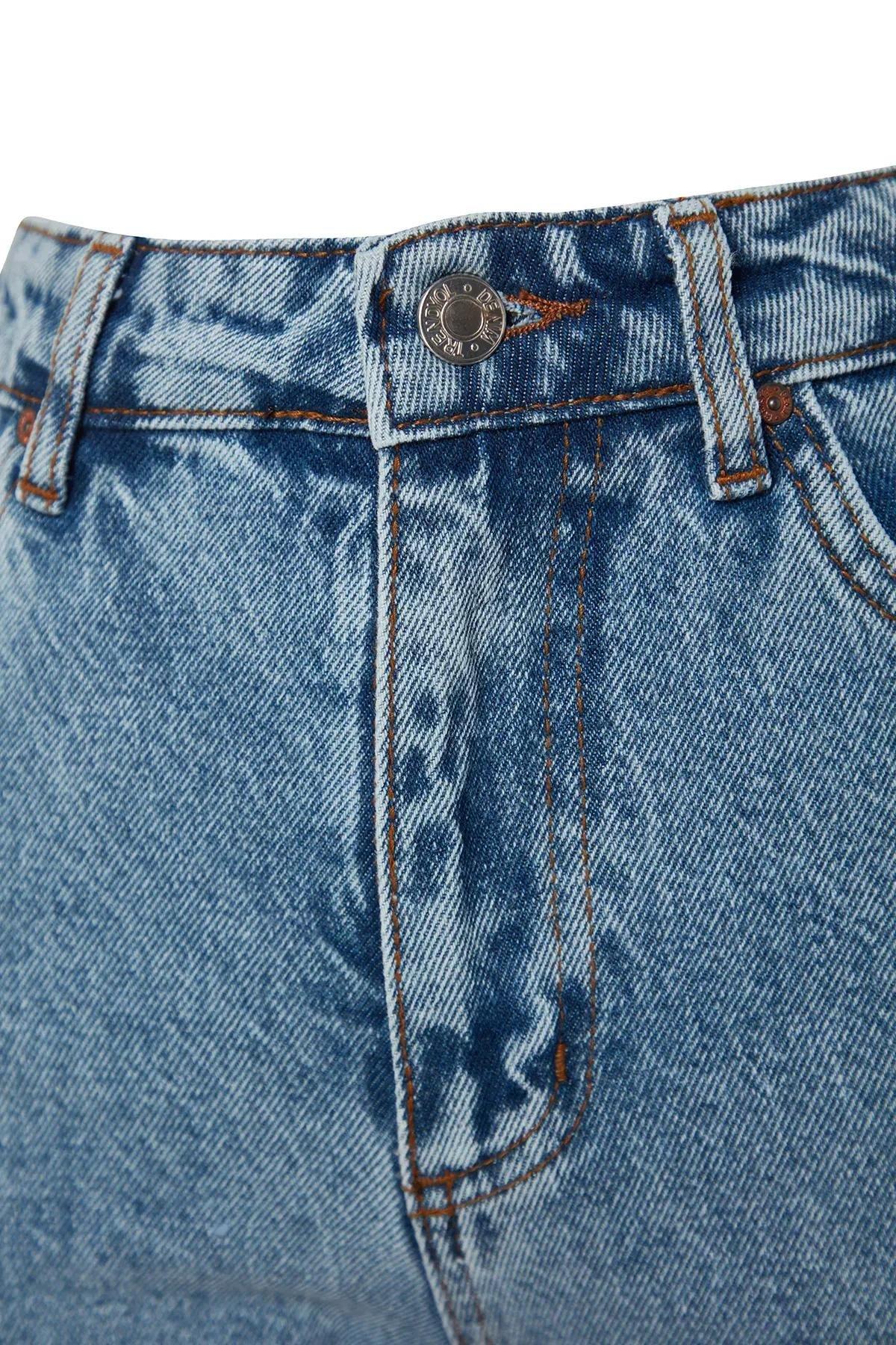 Blue Mom Jeans, Indigo, large image number 6
