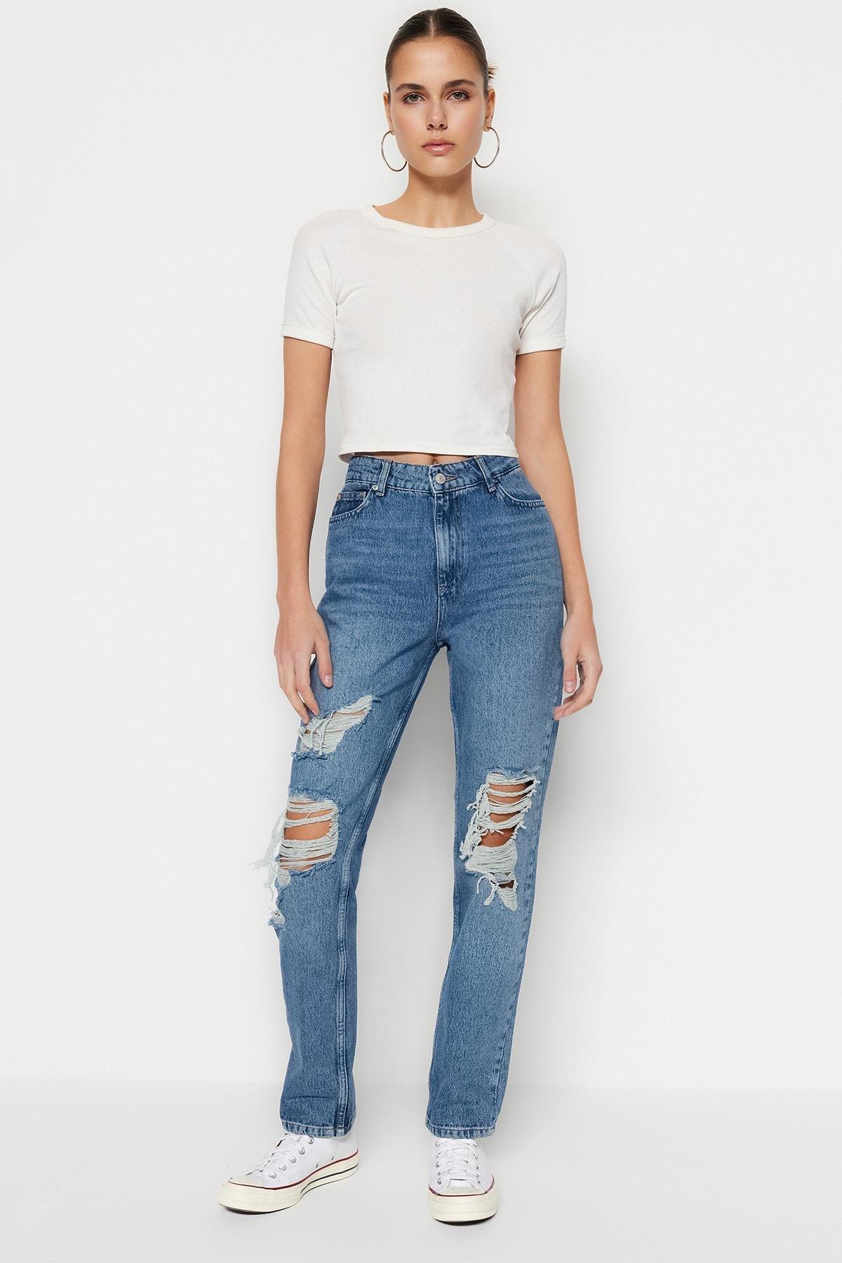 Blue Bootcut Jeans, , large image number 1