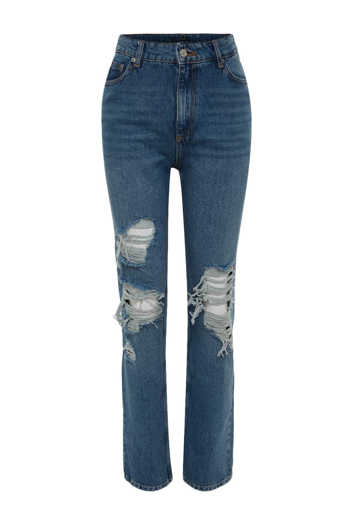 Blue Bootcut Jeans, , large image number 6