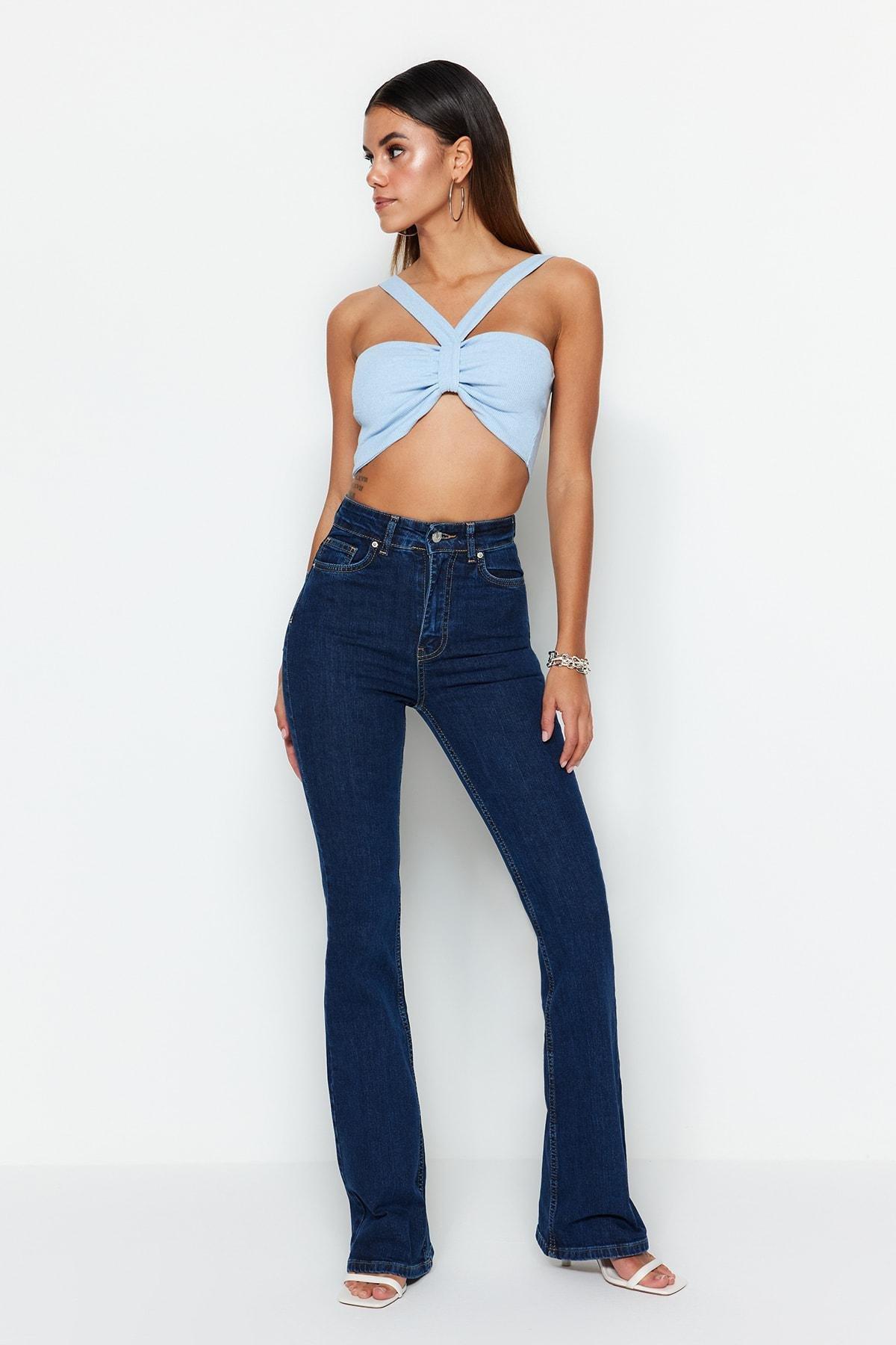Blue Wide Leg Jeans, , large image number 2