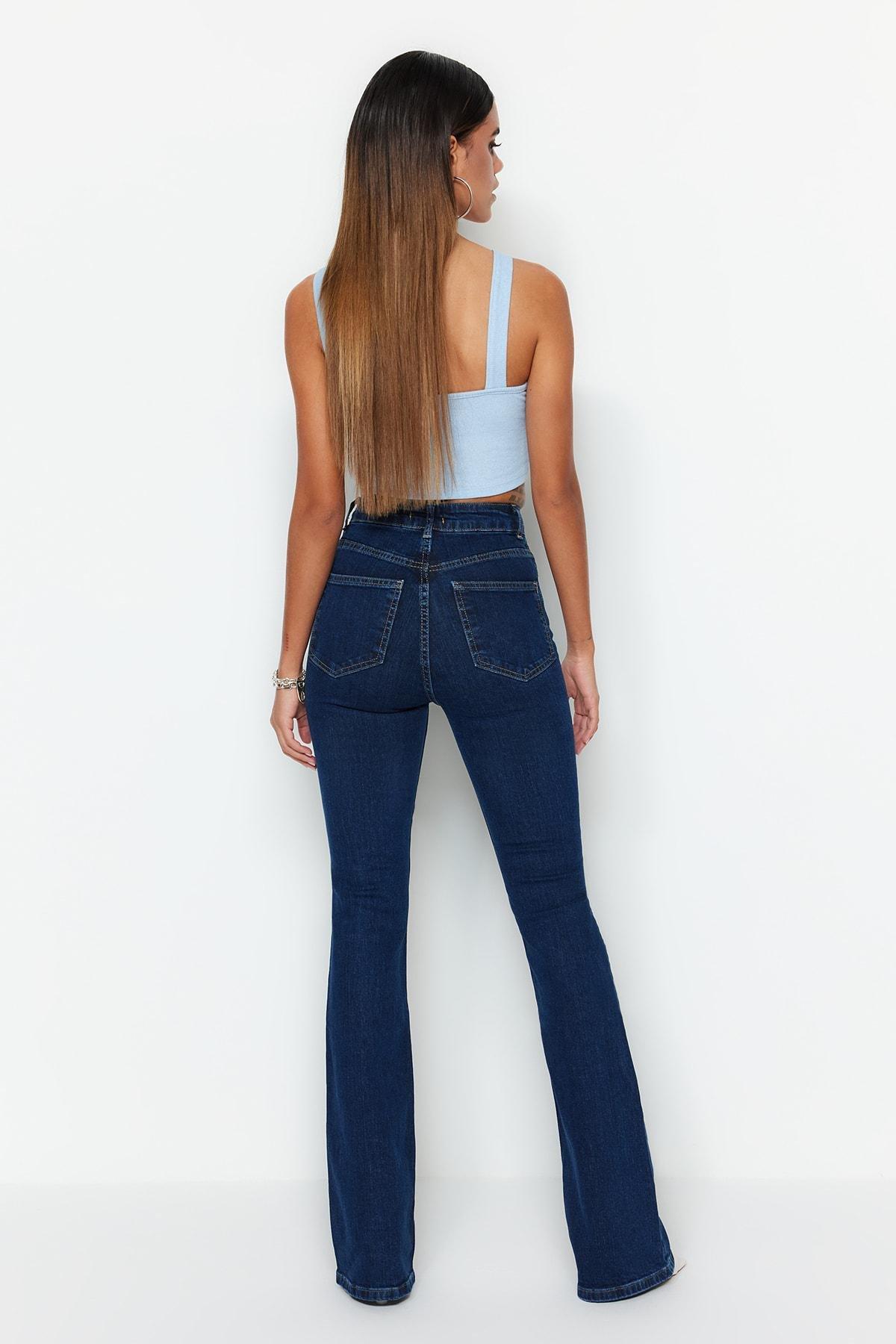 Blue Wide Leg Jeans, , large image number 5