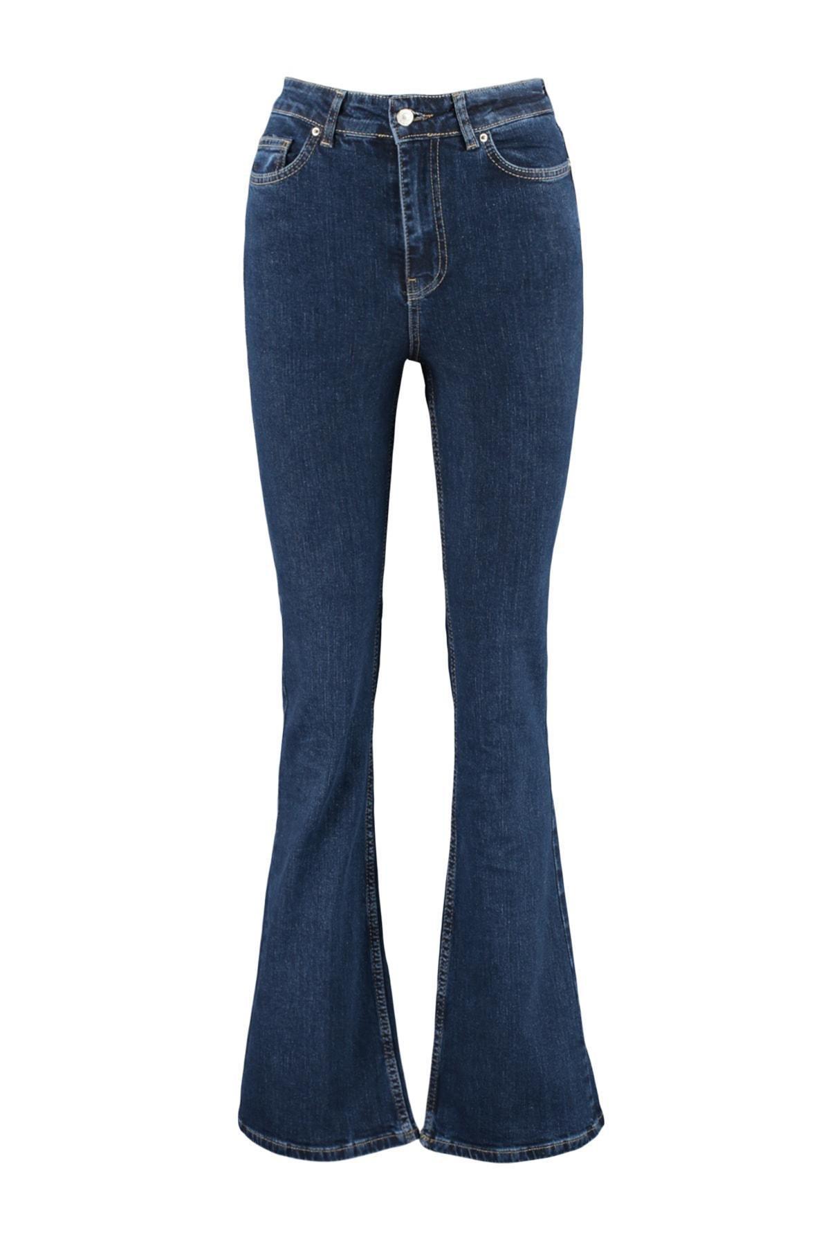 Blue Wide Leg Jeans, , large image number 6