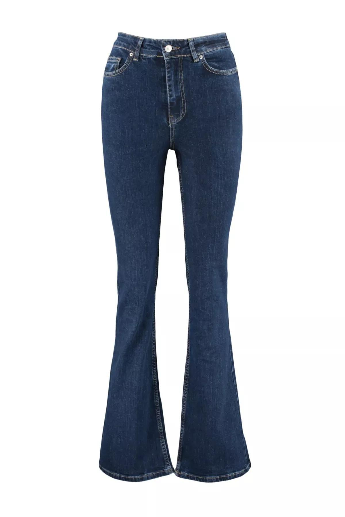 Blue Wide Leg Jeans, Blue, large image number 6