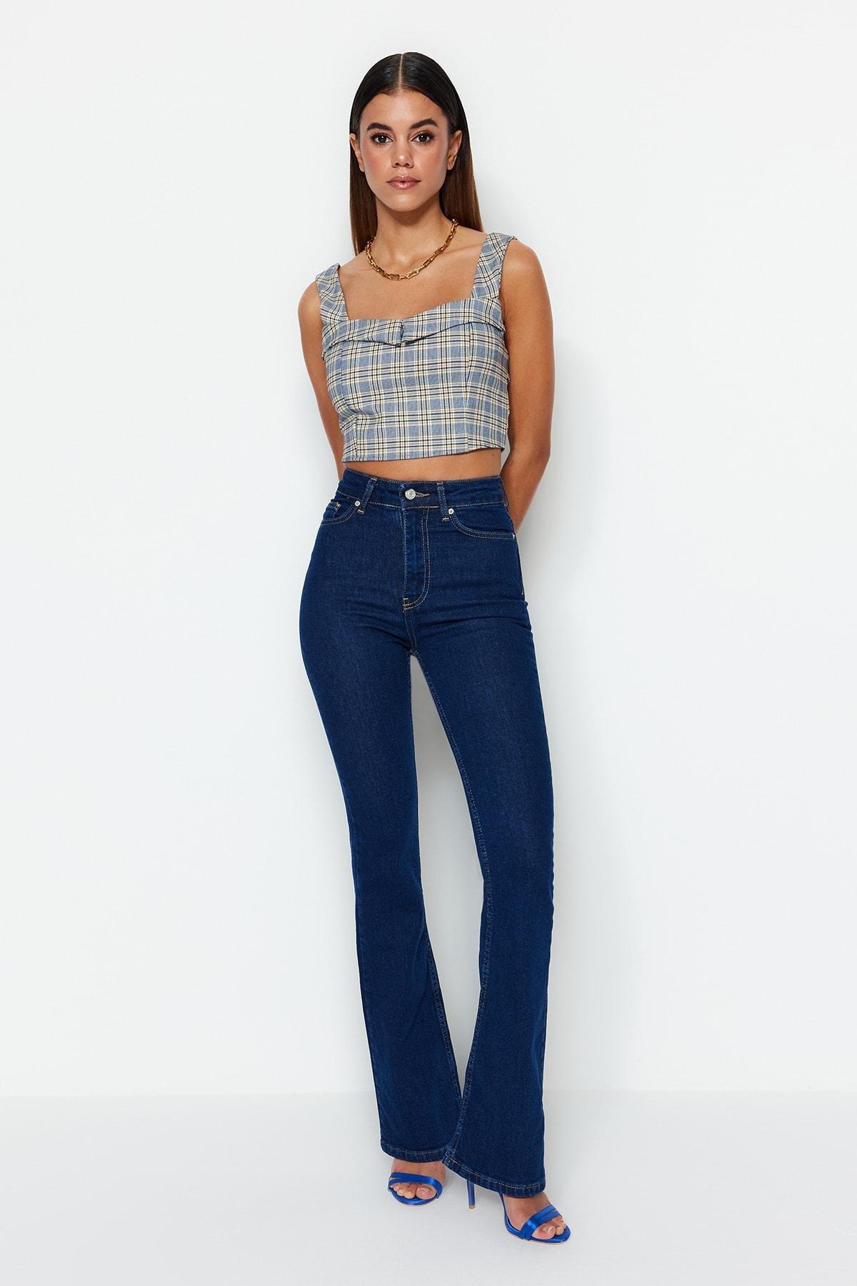 Navy Wide Leg Jeans, , large image number 0