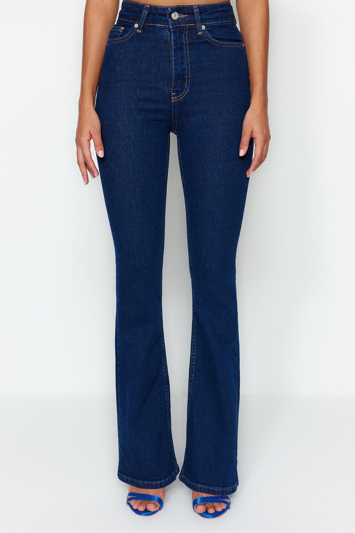 Navy Wide Leg Jeans, , large image number 4
