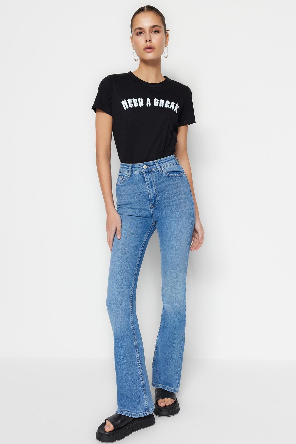 Black Mom Jeans, Blue, large image number 2