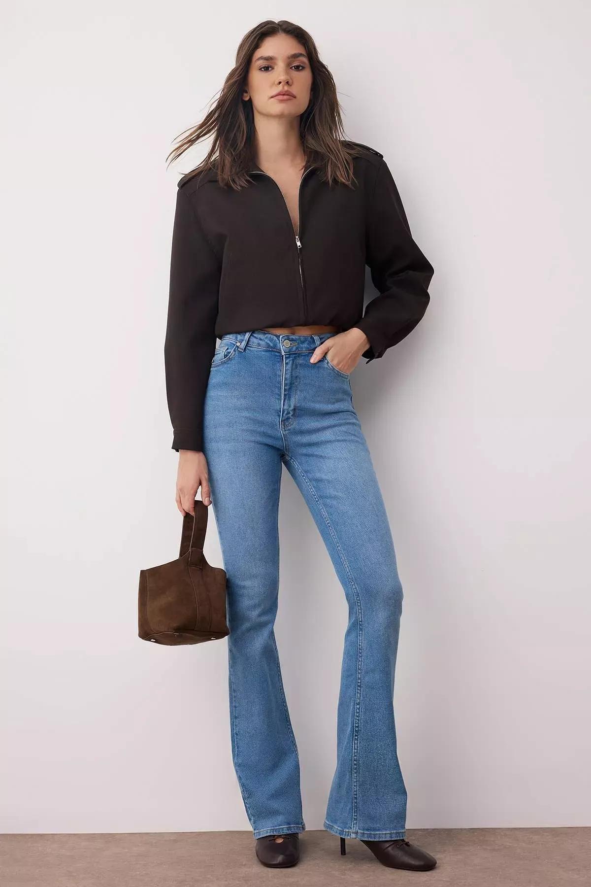 Black Mom Jeans, Blue, large image number 3