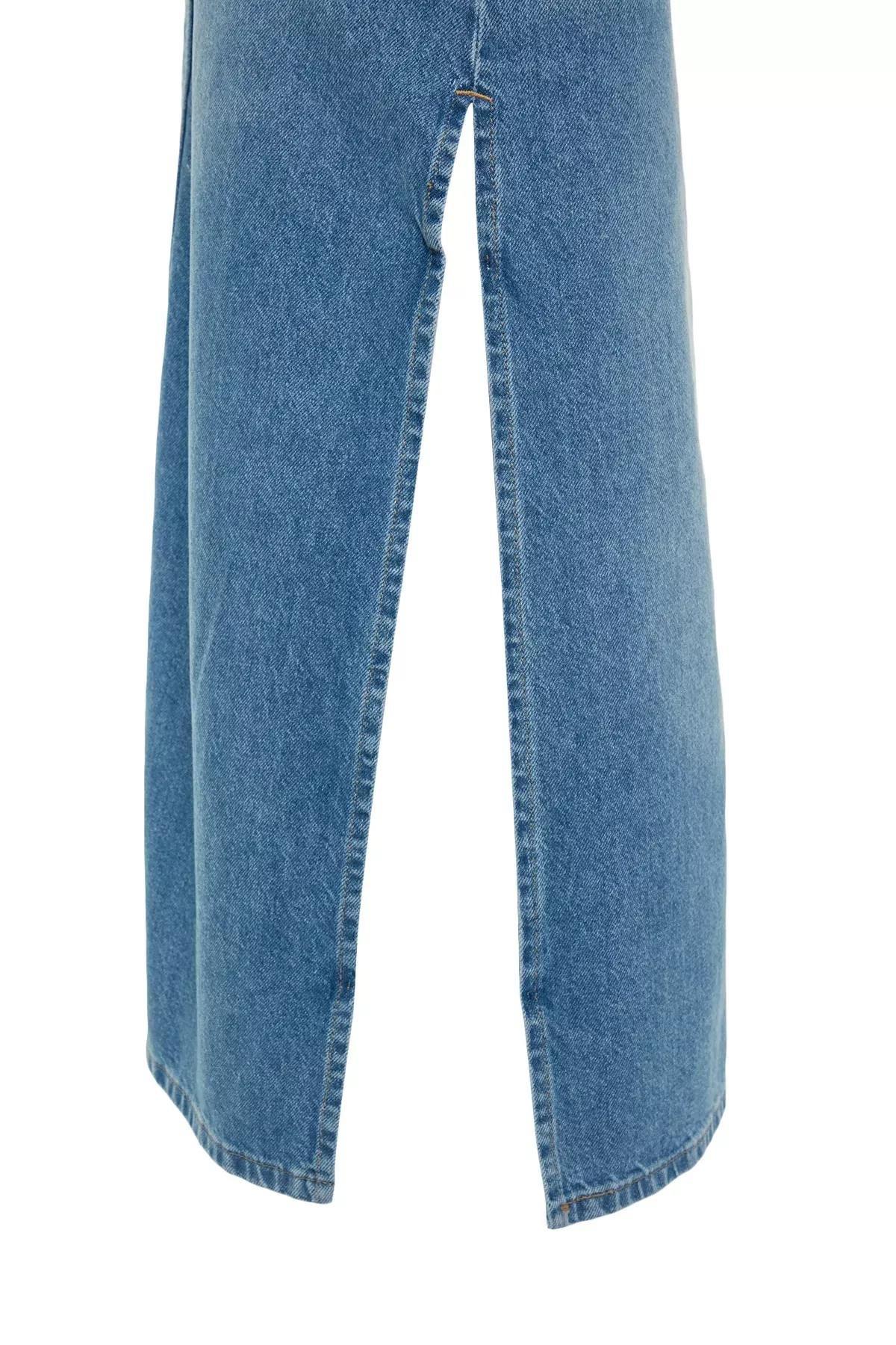 Blue Pencil Maxi Skirt, Blue, large image number 7