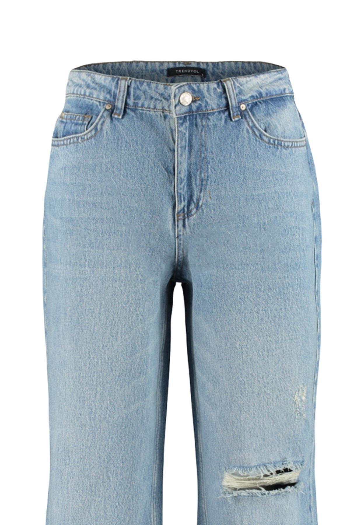 Blue Wide Leg Jeans, , large image number 6