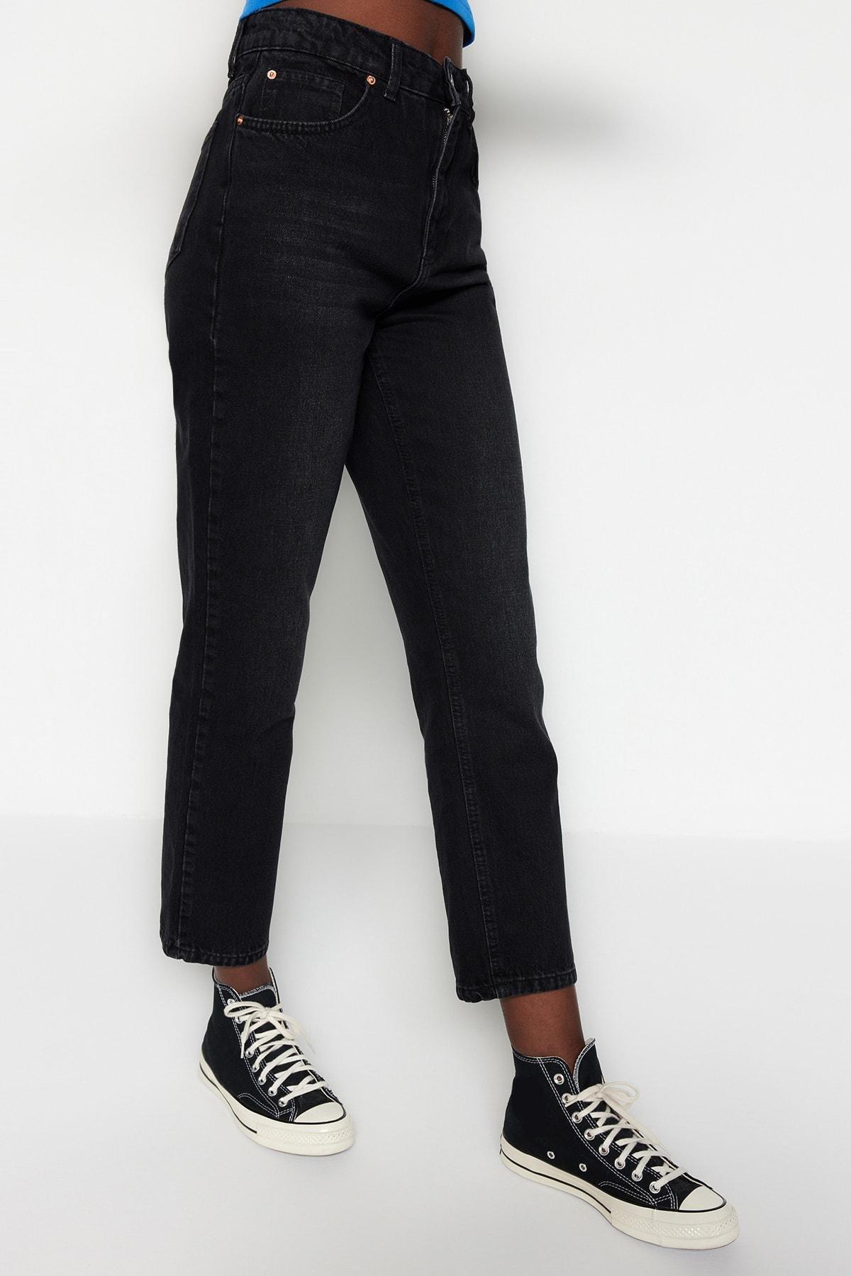 Black Straight Jeans, , large image number 4