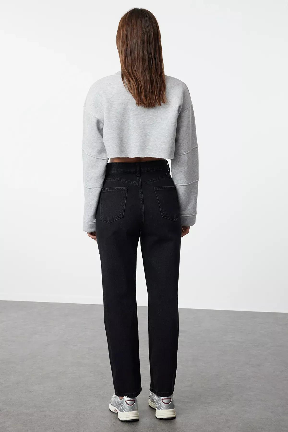 Black Straight Jeans, Black, large image number 4