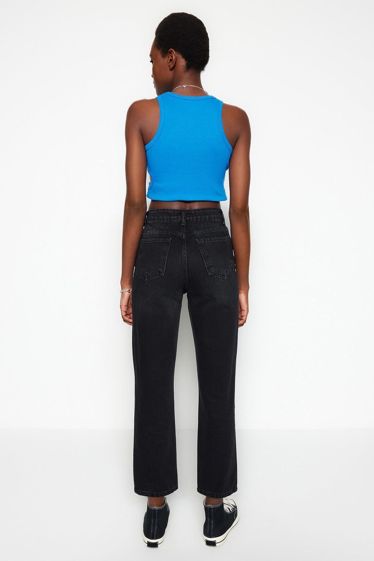 Black Straight Jeans, , large image number 5