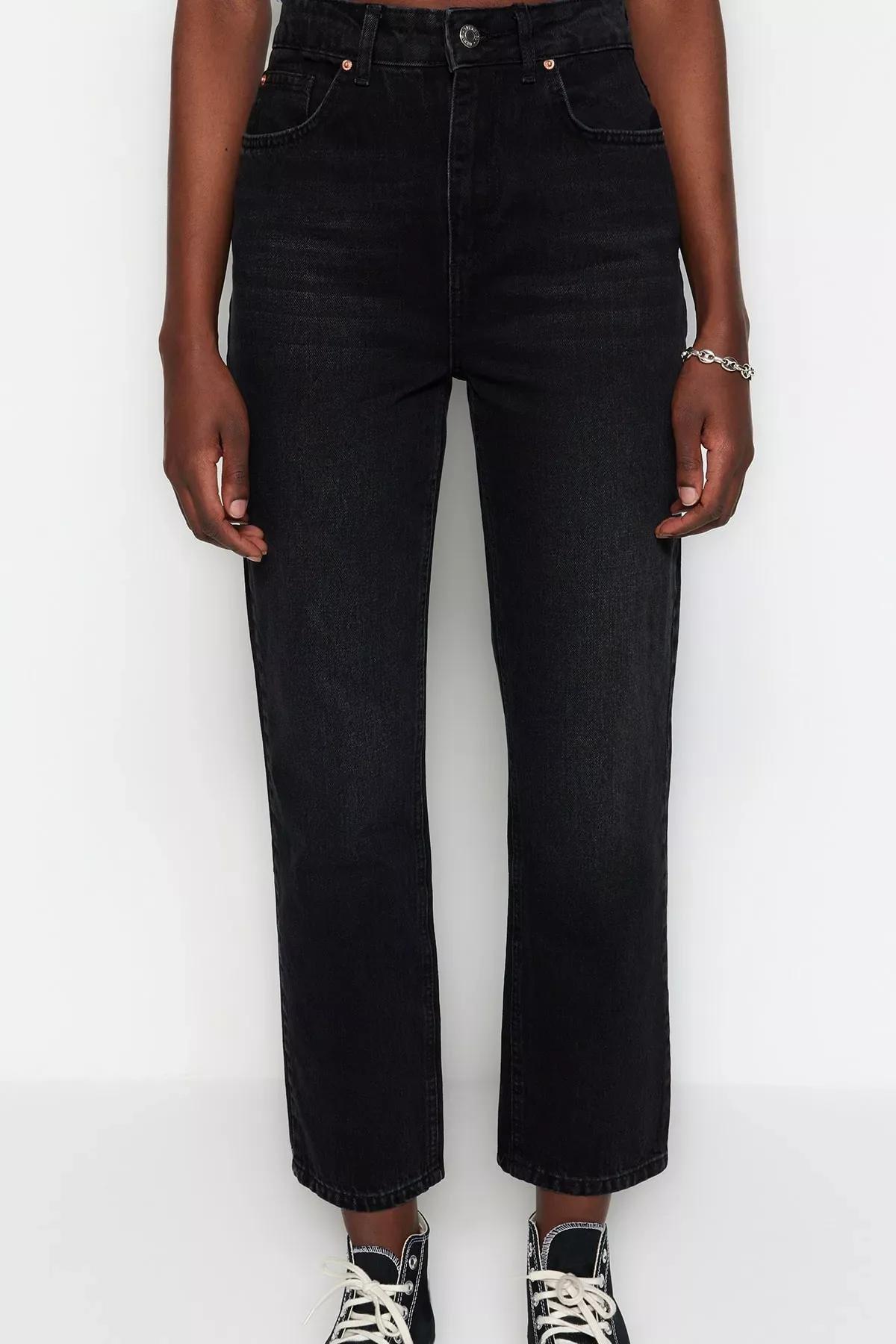 Black Straight Jeans, Black, large image number 7