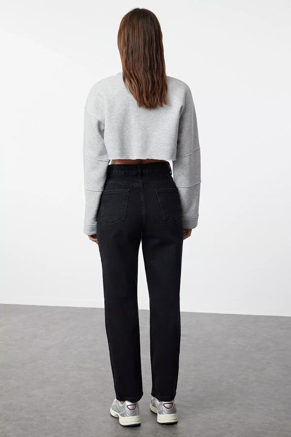 Black Straight Jeans, Black, large image number 8