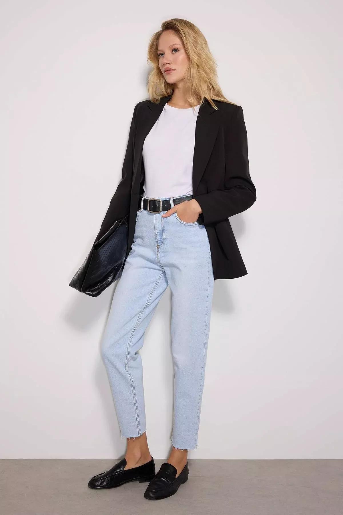 Blue Mom Jeans, Blue, large image number 9