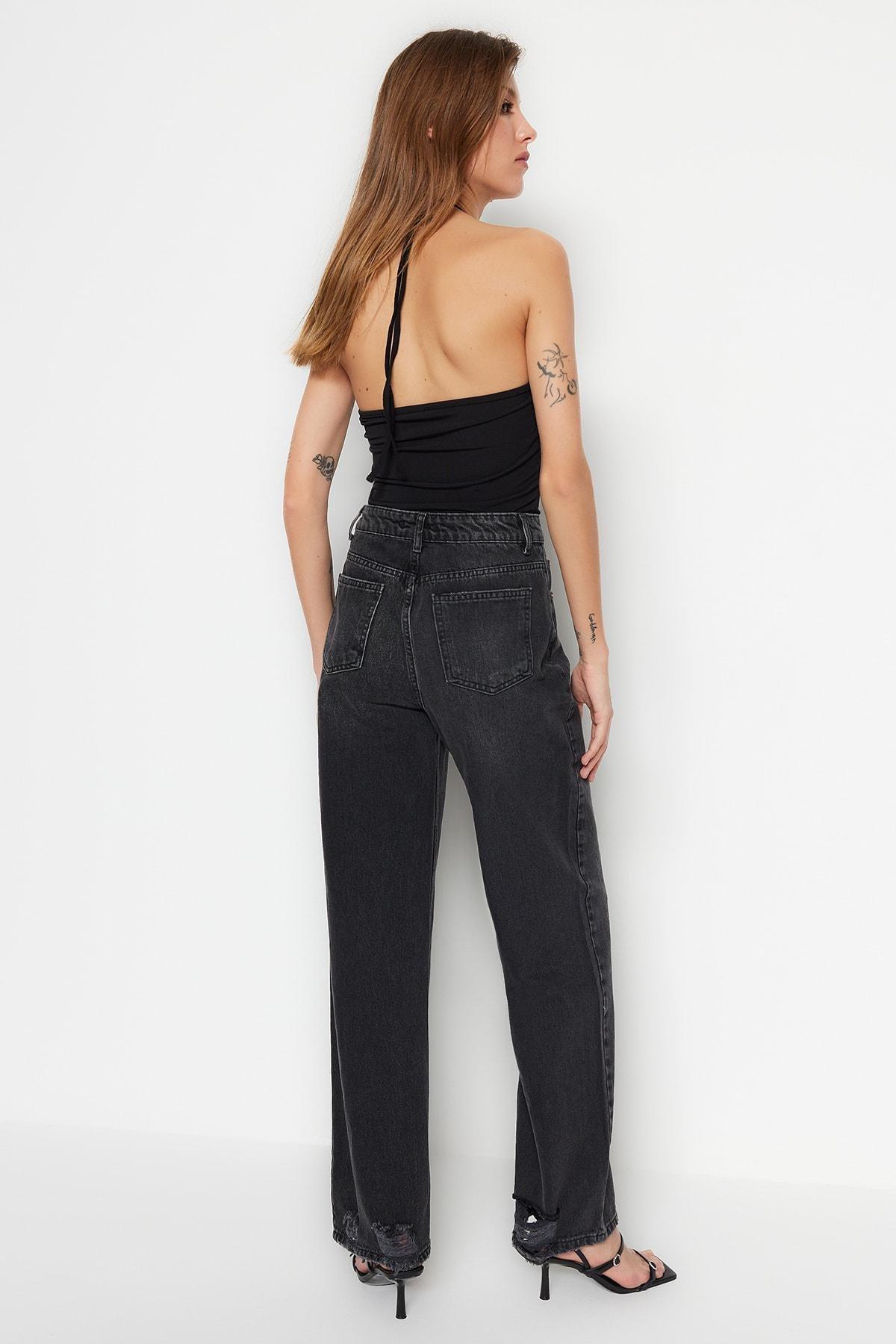 Black Wide Leg Jeans, , large image number 3