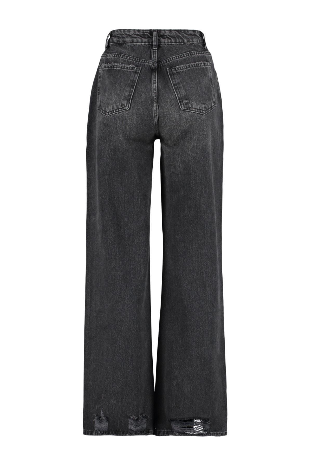 Black Wide Leg Jeans, , large image number 7