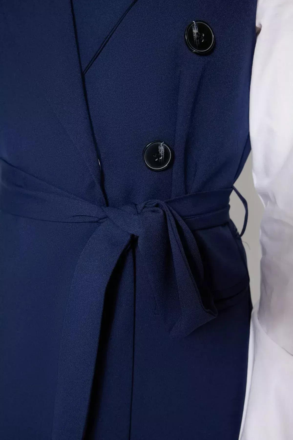 Navy Women Vest, Dark blue, large image number 4