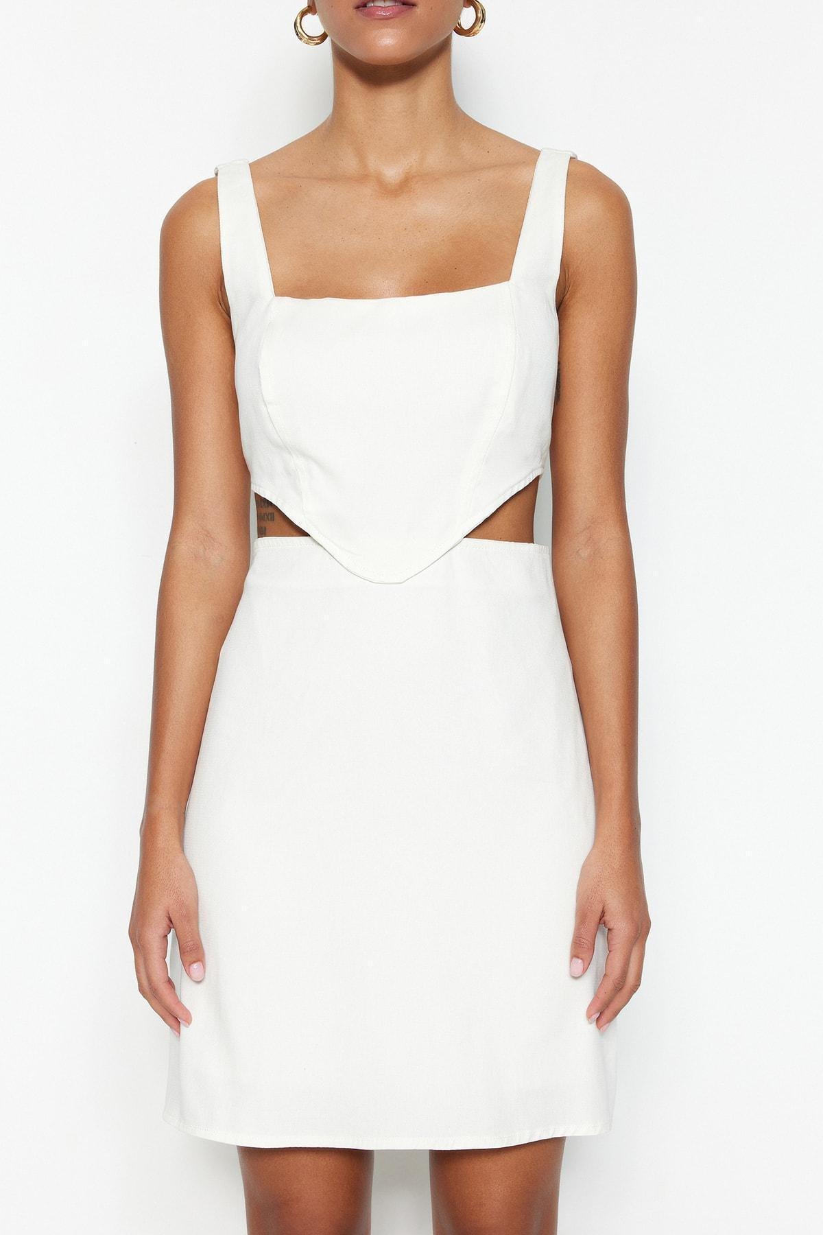 Ecru A-Line Dress, , large image number 3