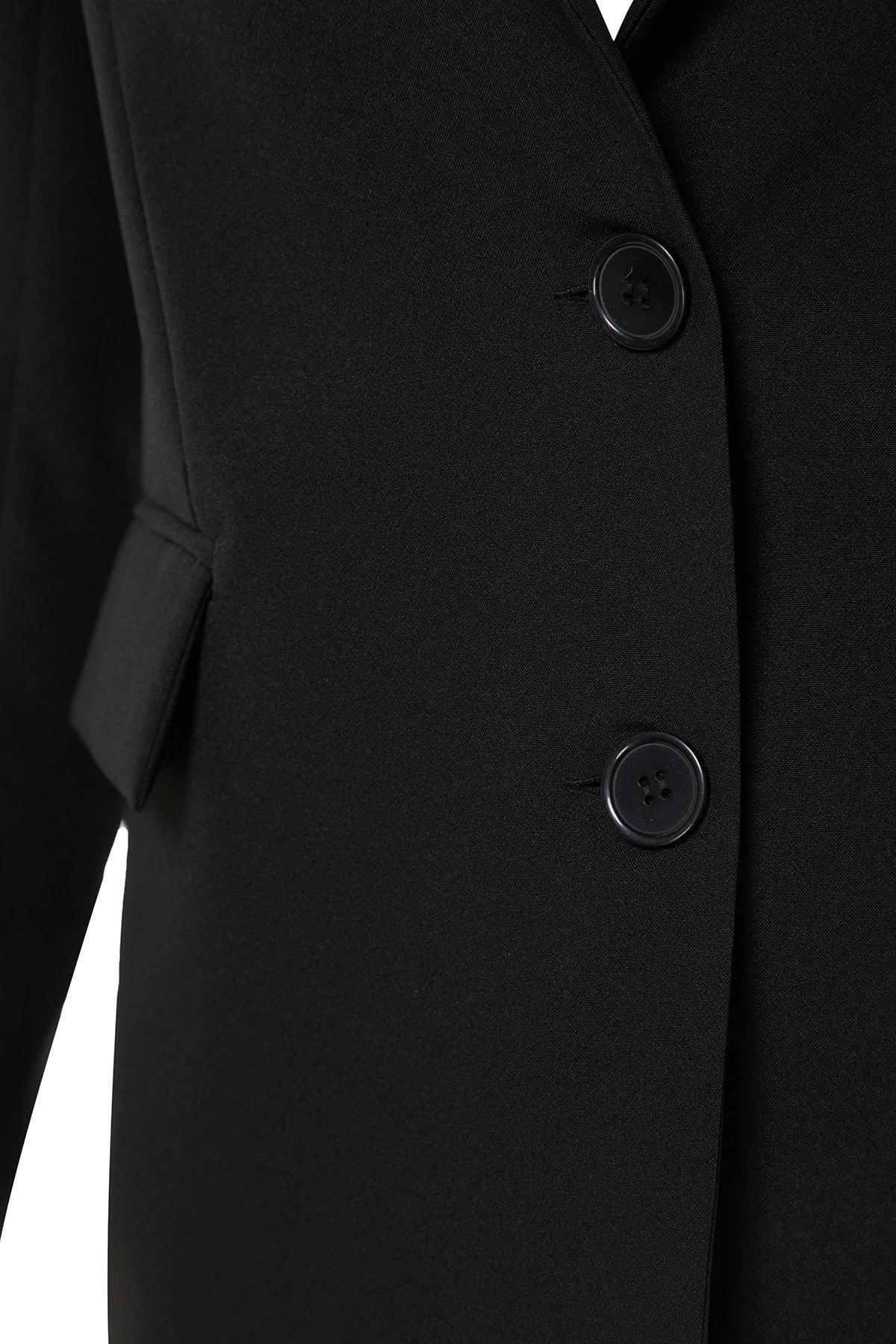 Black Lapel Collar Blazer, , large image number 5