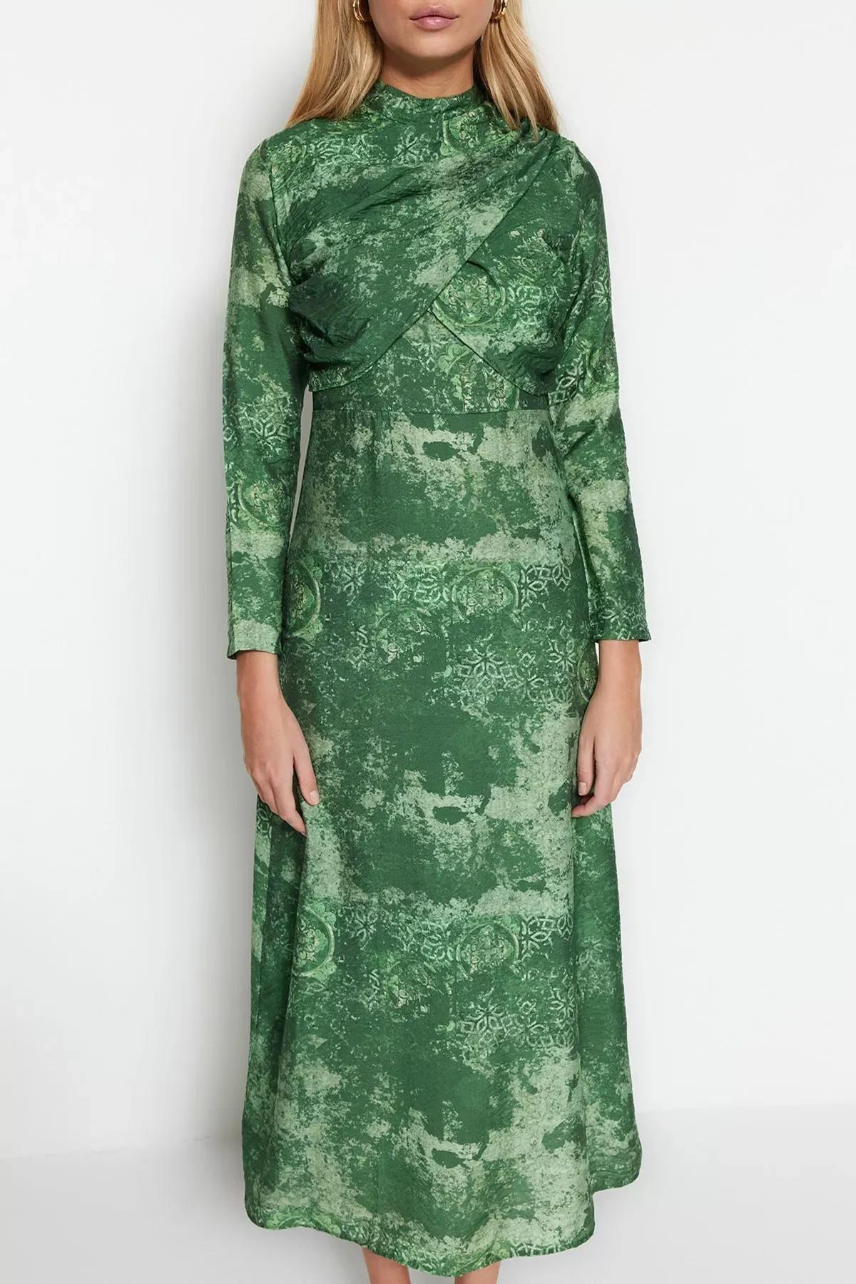 Green Patterned Dress, Green, large image number 3