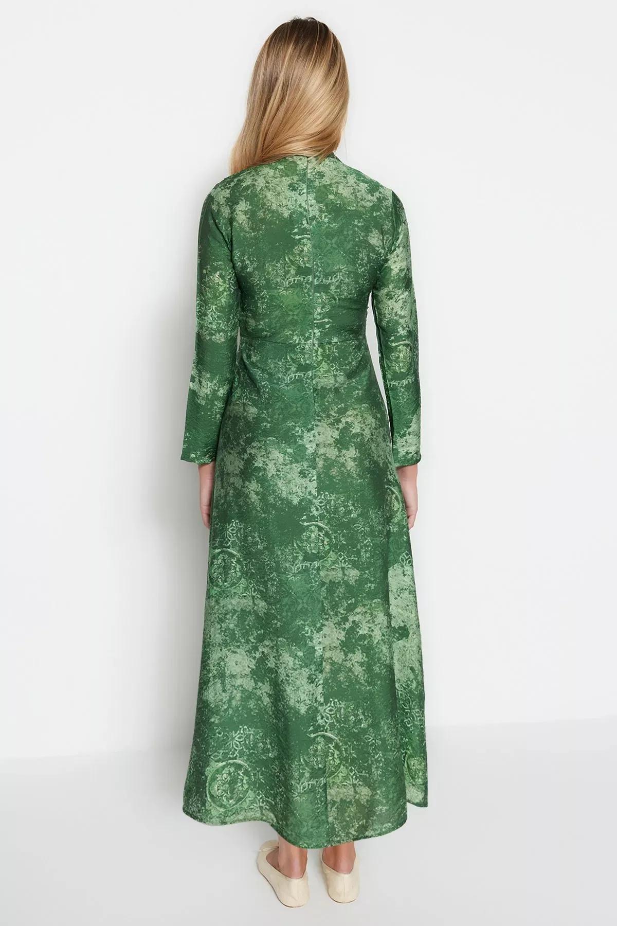 Green Patterned Dress, Green, large image number 5