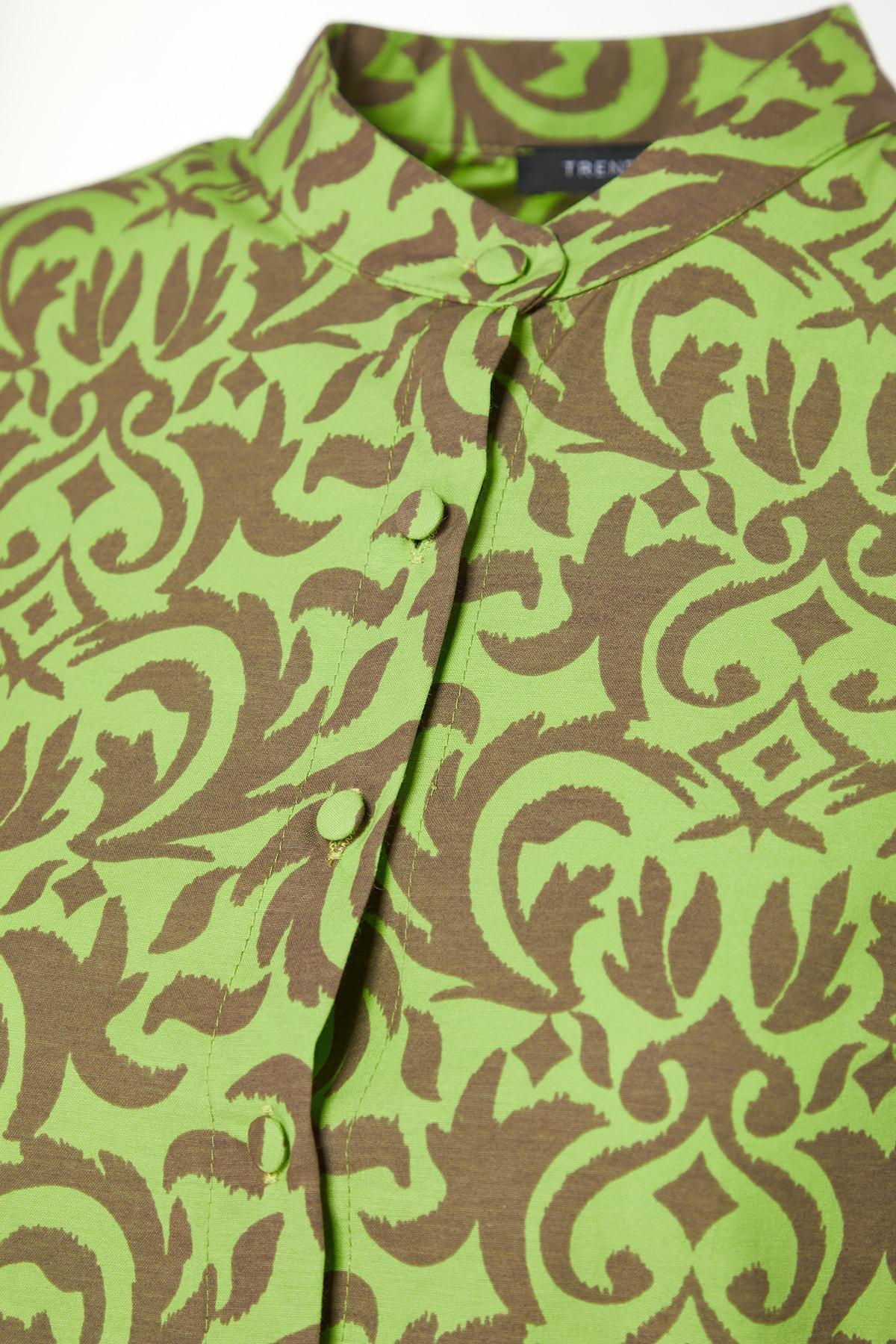 Green Patterned A-Line Dress, , large image number 12