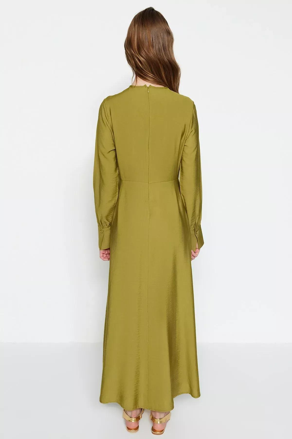 فستان برباط للخصر, Khaki, large image number 3