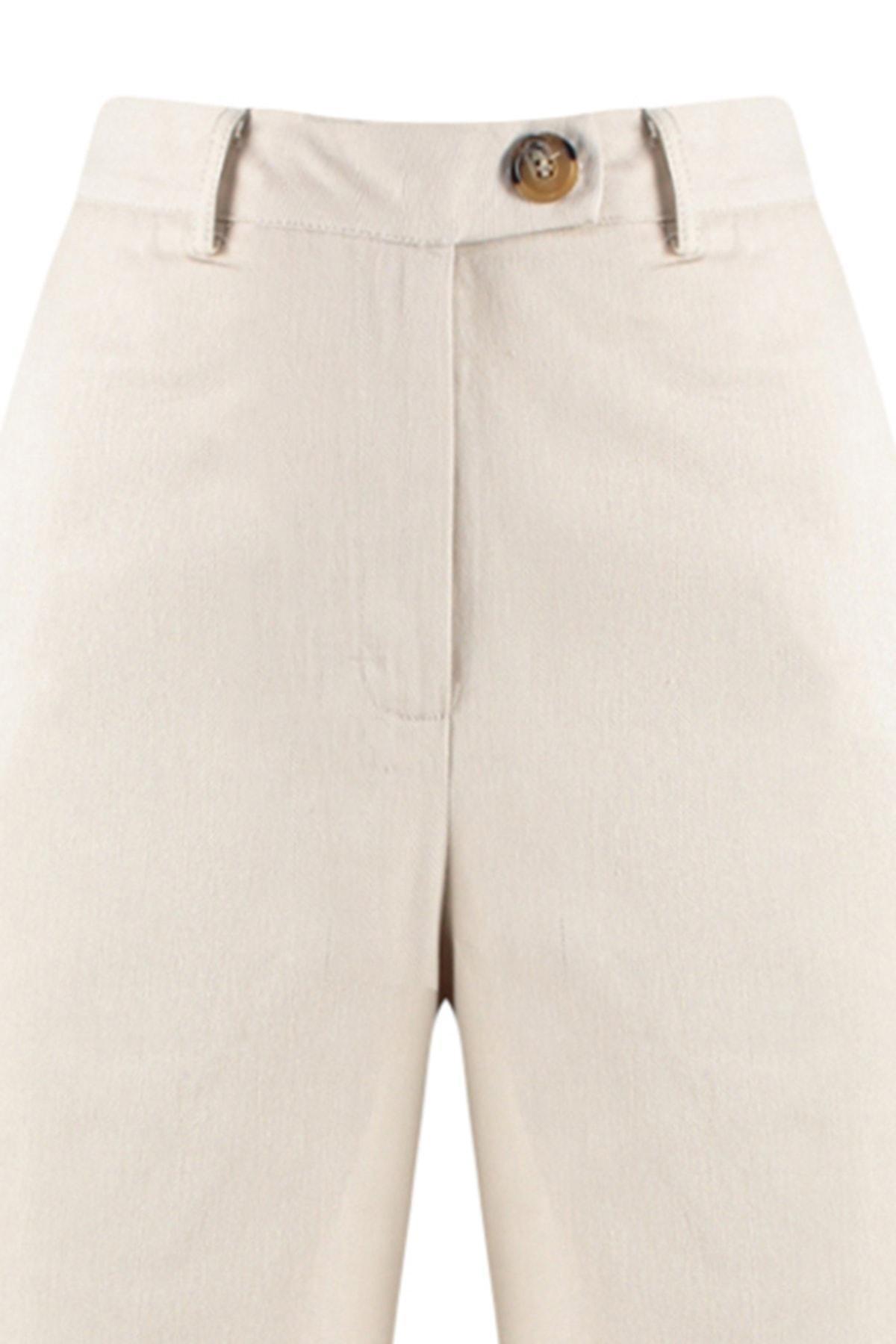 Beige Wide Leg Pants, , large image number 6