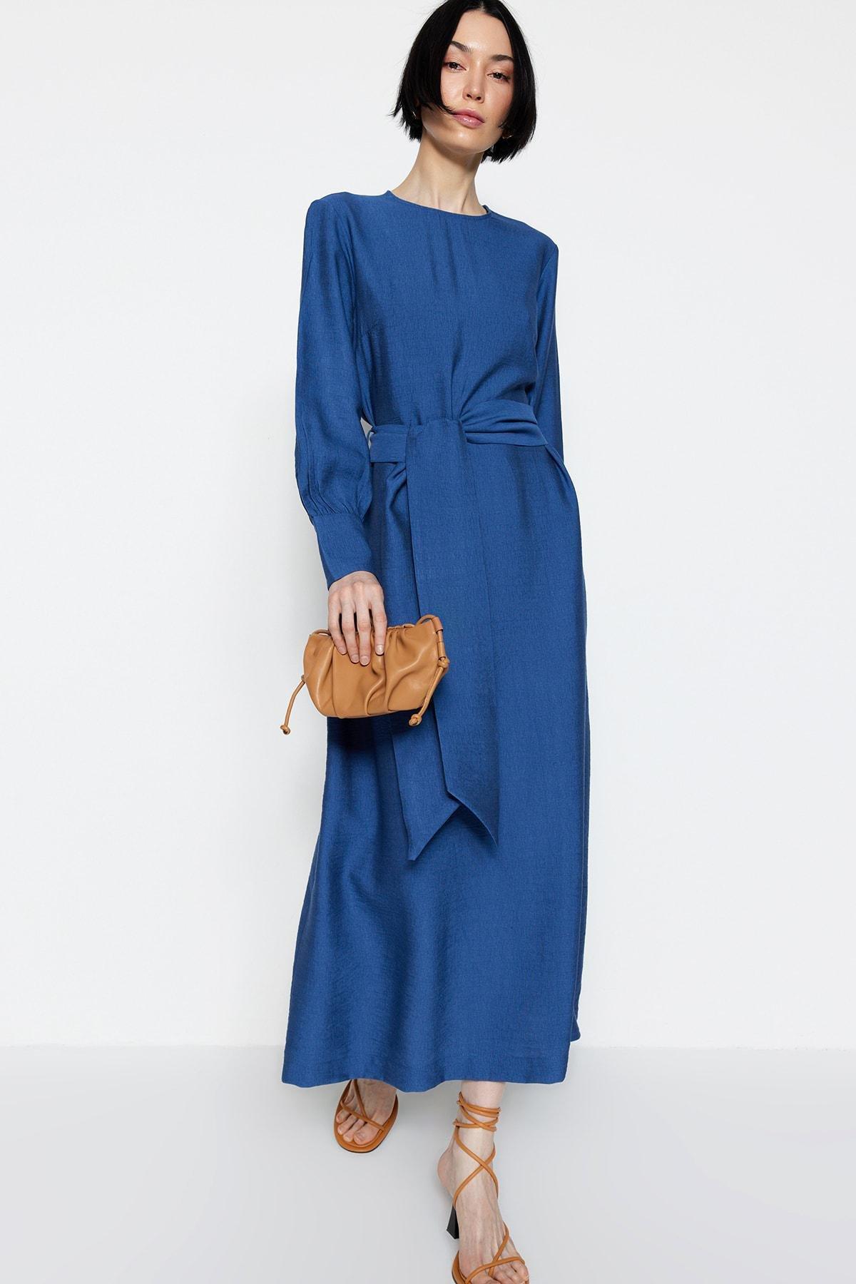 Navy Shift Maxi Dress, , large image number 0