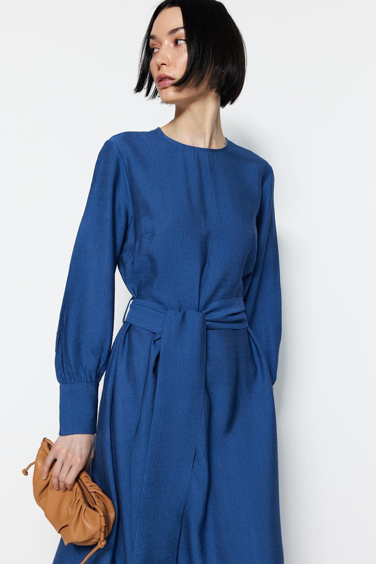 Navy Shift Maxi Dress, , large image number 1
