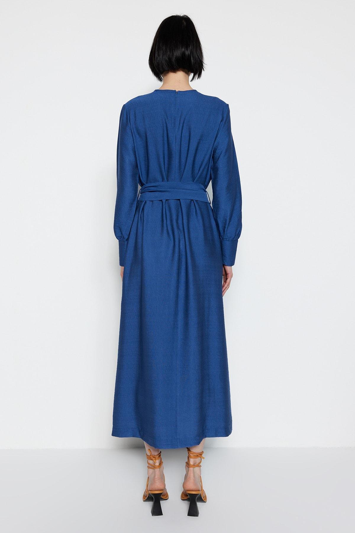 Navy Shift Maxi Dress, , large image number 4
