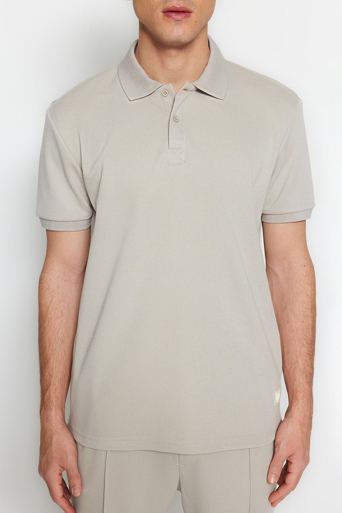 Gray Fitted Polo T-Shirt, , large image number 2