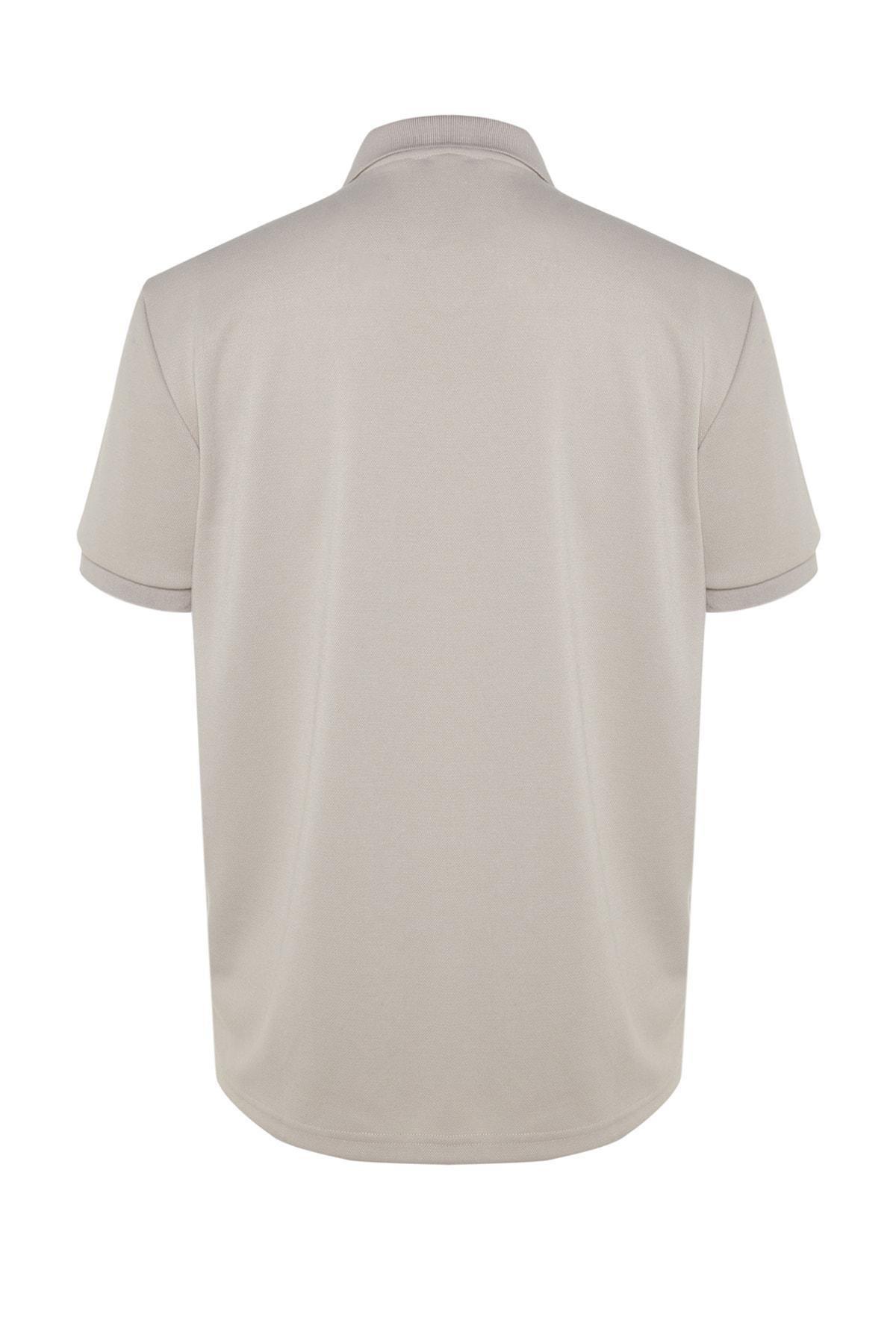 Gray Fitted Polo T-Shirt, , large image number 4