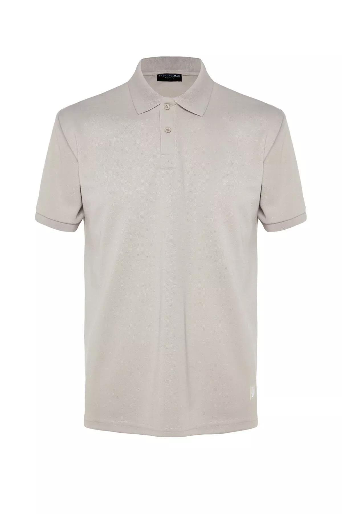 Gray Fitted Polo T-Shirt, , large image number 5