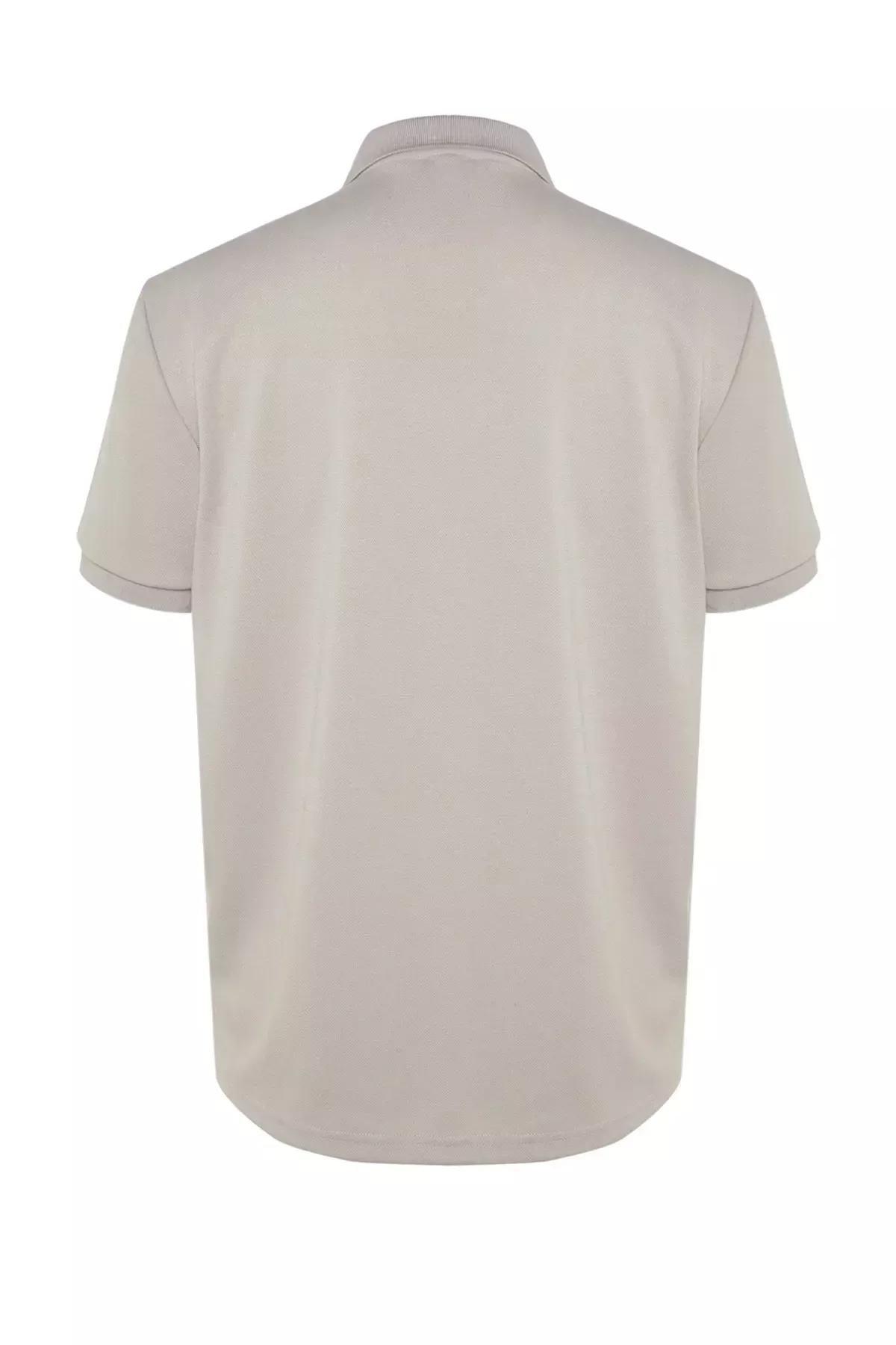 Gray Fitted Polo T-Shirt, , large image number 7