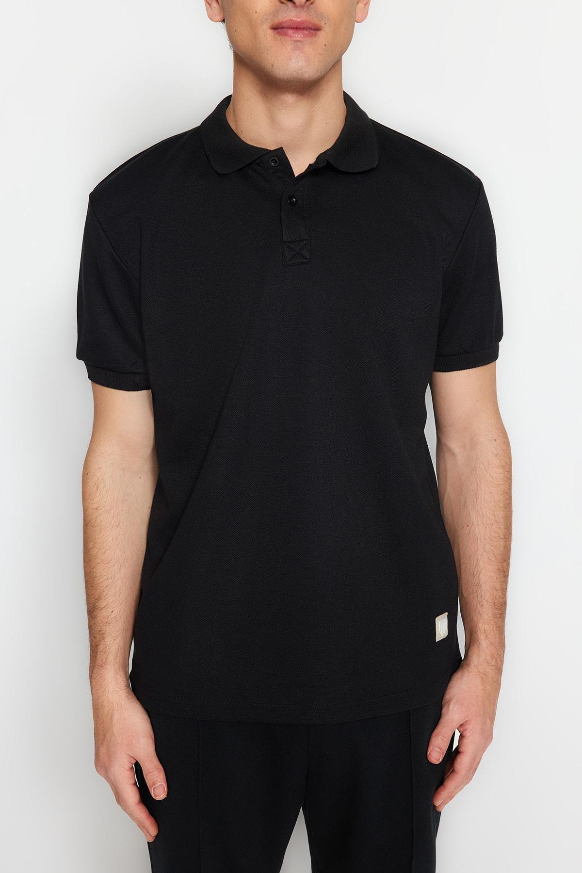 Trendyol - Black Fitted Polo T-Shirt