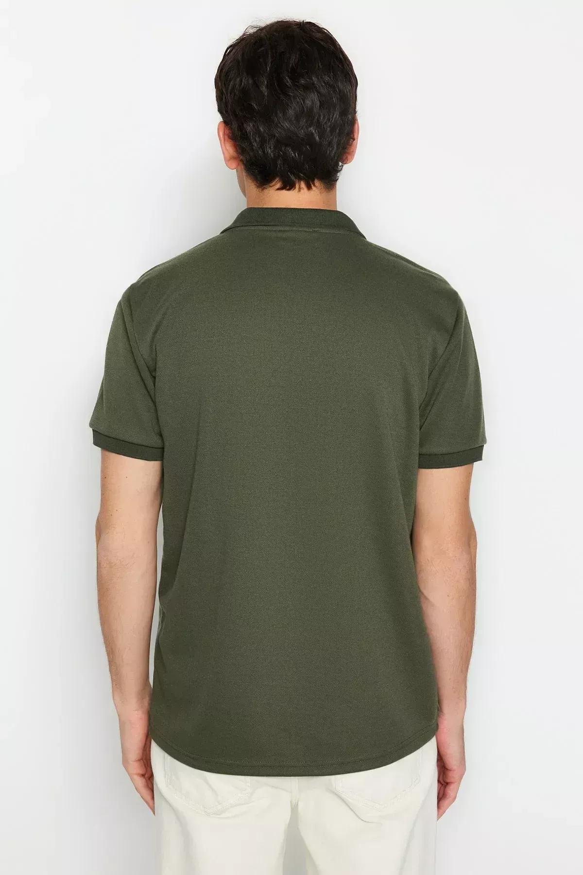 تيشيرت بولو بقصة ضيقة، كاكي, Khaki, large image number 5